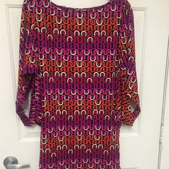 Trina Turk Womens LARGE Echo chain print swim Kimono Tunic cover up NEW - Picture 4 of 16